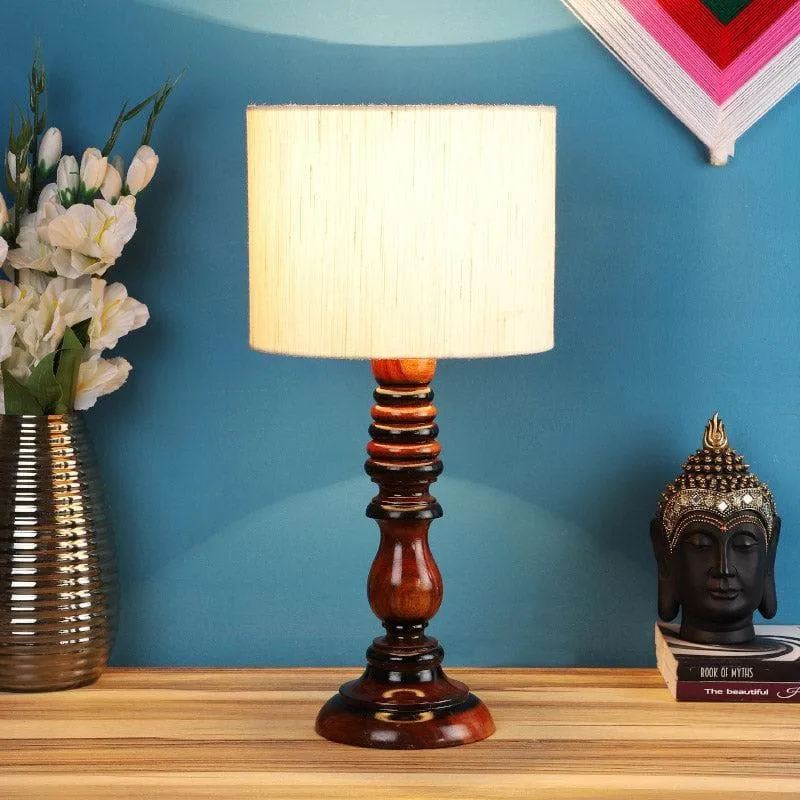 Urbane Gilmore Fabric Table Lamp - White,Brown media 3