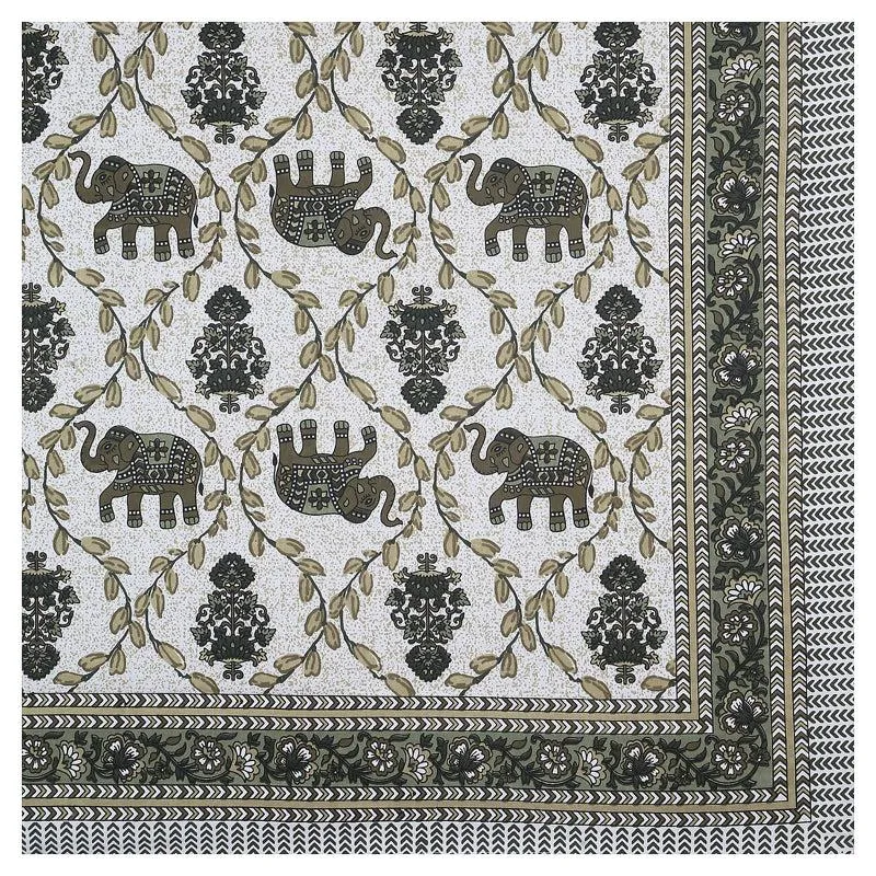 Tejas Ethnic Cotton Bedsheet (Grey) - 180 TC media 6