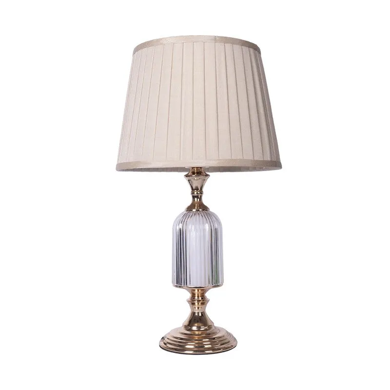AarviDecor Elara Decorative Fabric Table Lamp - Ivory media 4
