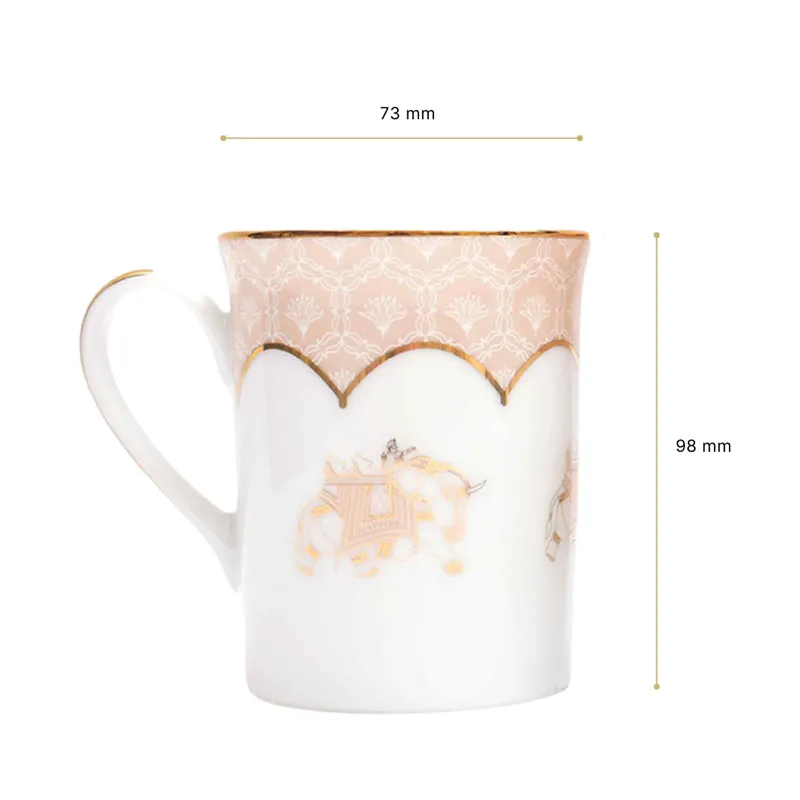 Gilded Legacy 24k Gold Brushed Porcelain Coffee Mug (300 mL Each) - Set of Two media 8