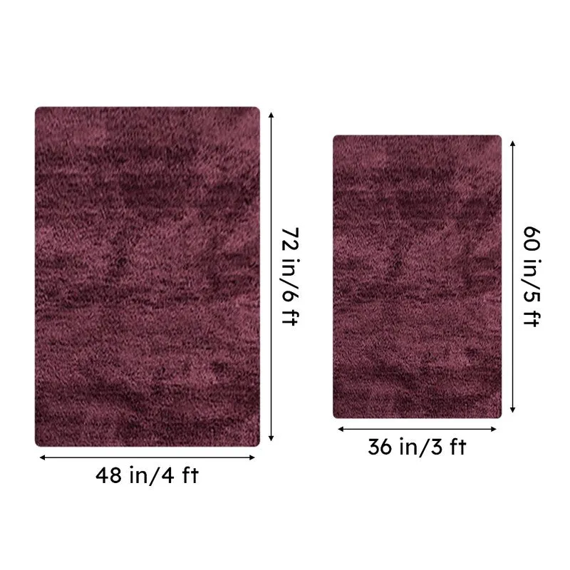 Nuo Luxe Micro Fiber Area Rug - Wine media 8