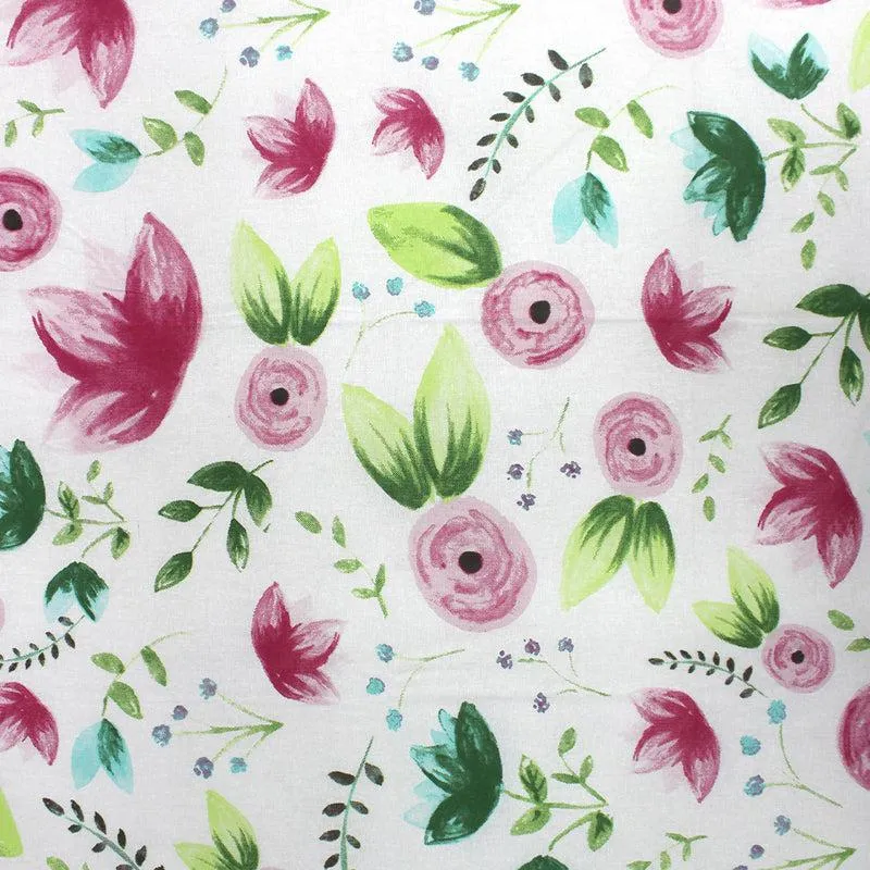 Vidhi Floral Cotton Bedsheet (White,Pink) - 110 TC media 5