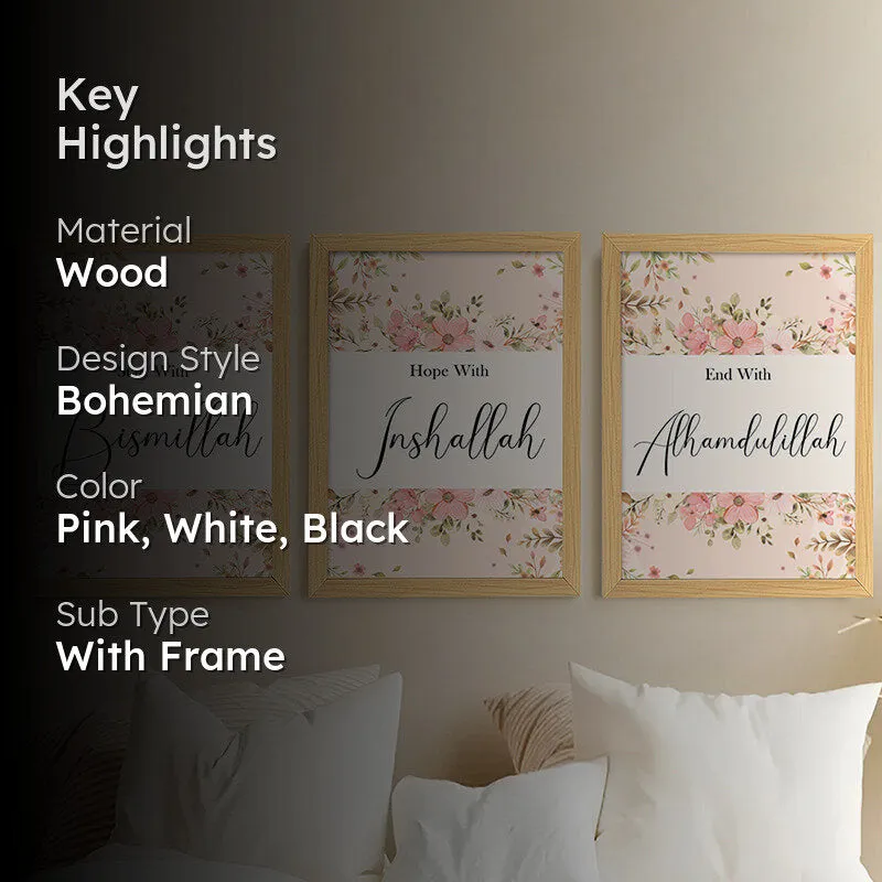 Bismillah Calligraphy Wall Art - Set Of Three media 2