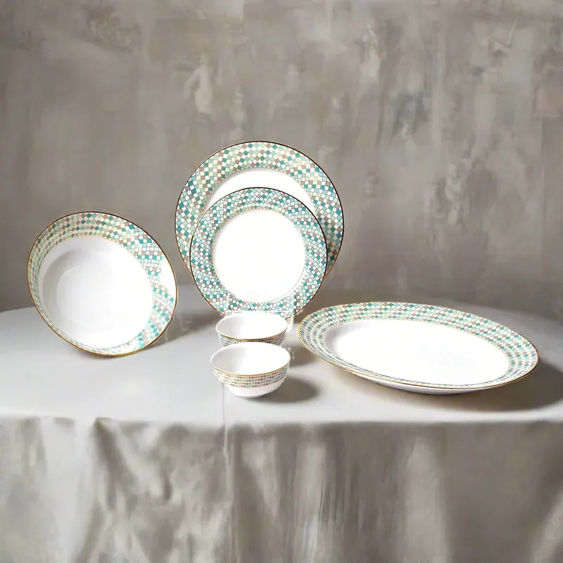 Christolite 24k Gold Brushed Porcelain Dinner Set - 21 Piece Set media 4