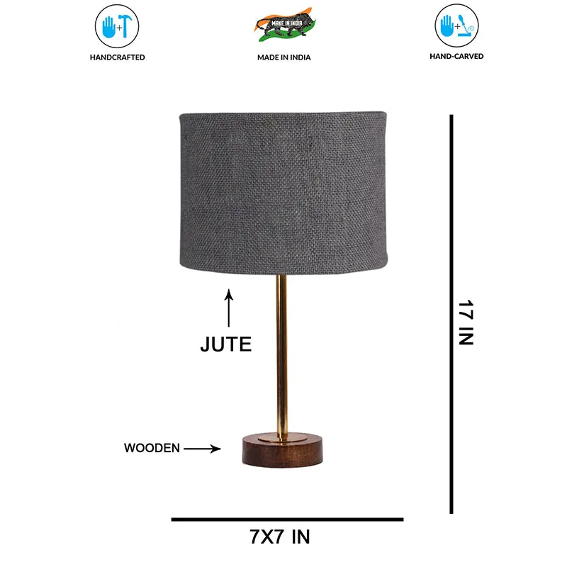 Sienna I Rodin Wooden Table Lamp - Grey,Gold,Brown media 7