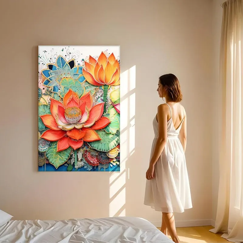Flame Lotus Wall Art Without Frame media 3