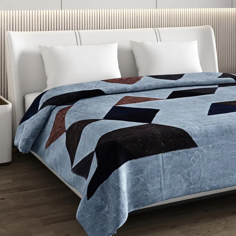Monte Carlo Midnight Mosaic Blanket (Blue,Black) - 1000 GSM media 4