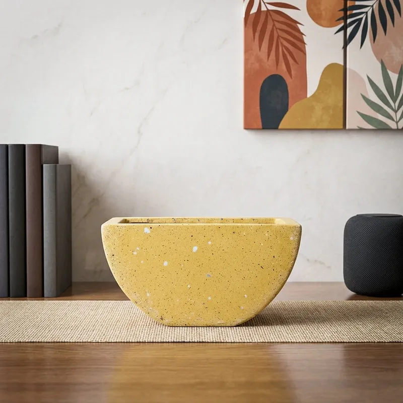 Yellow Terrazzo Hand Crafted Marble Planter media 1