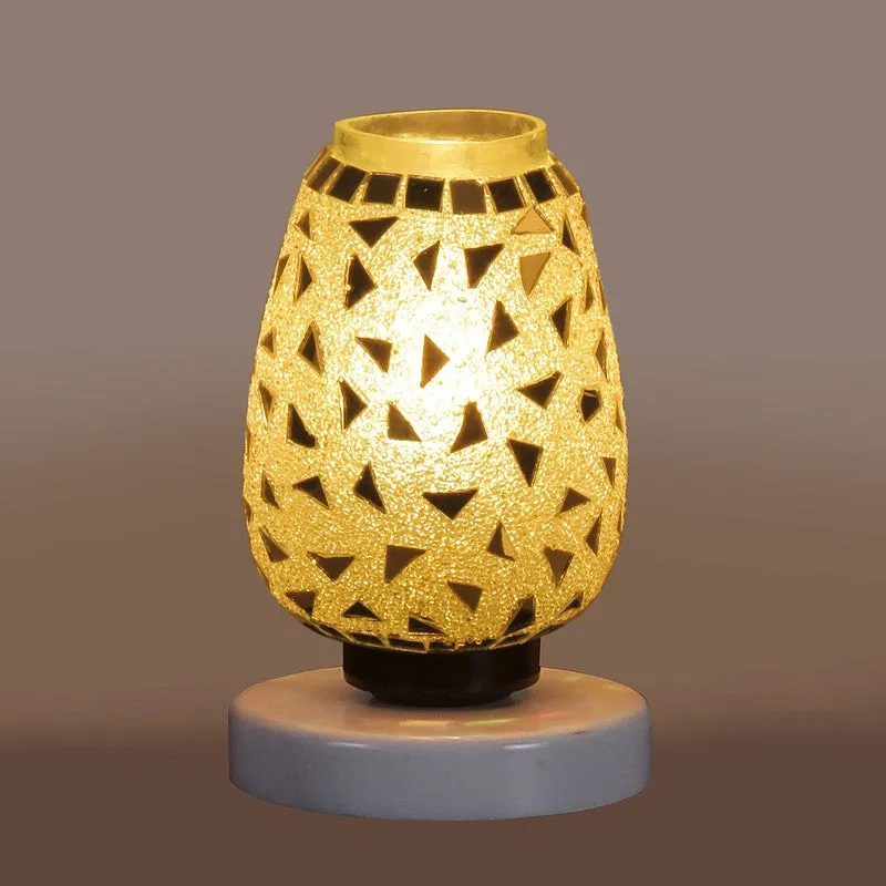 Prismine Mosaic Glass Table Lamp With Wooden Base - Multicolor media 7
