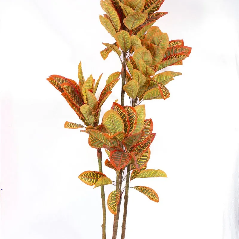 Enchanted Croton Artificial Plant With Black Plastic Pot media 5