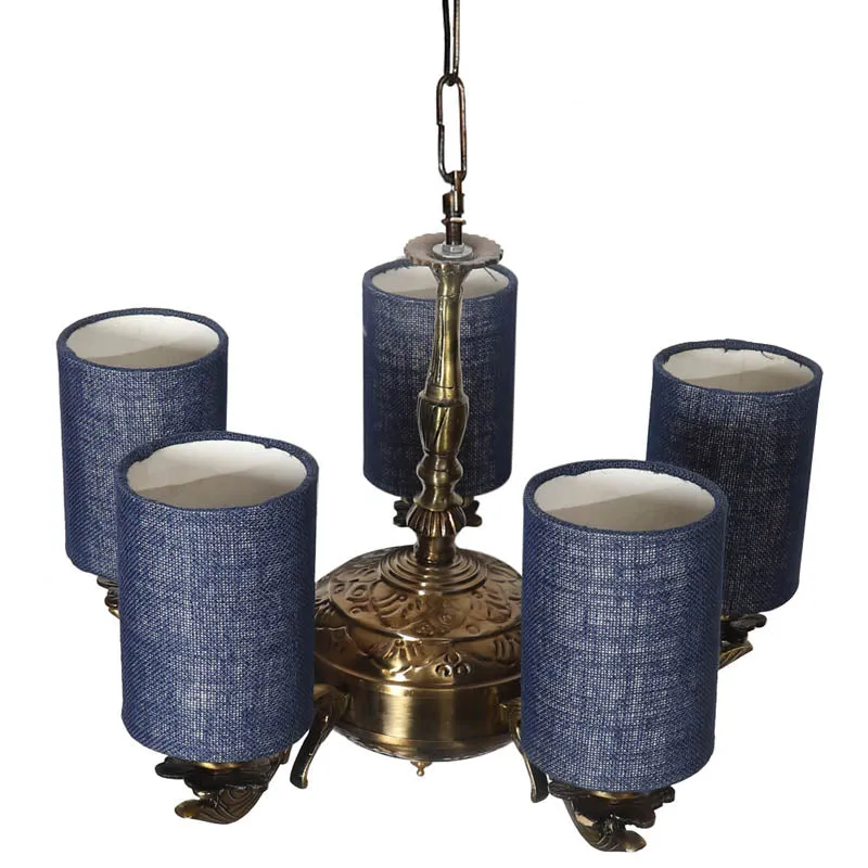Misha Cylindrical Golden Antique Ceiling Lamp media 3