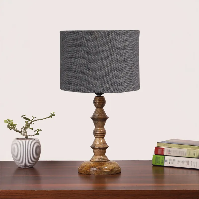Sienna I Timber Wooden Table Lamp - Grey,Brown media 3