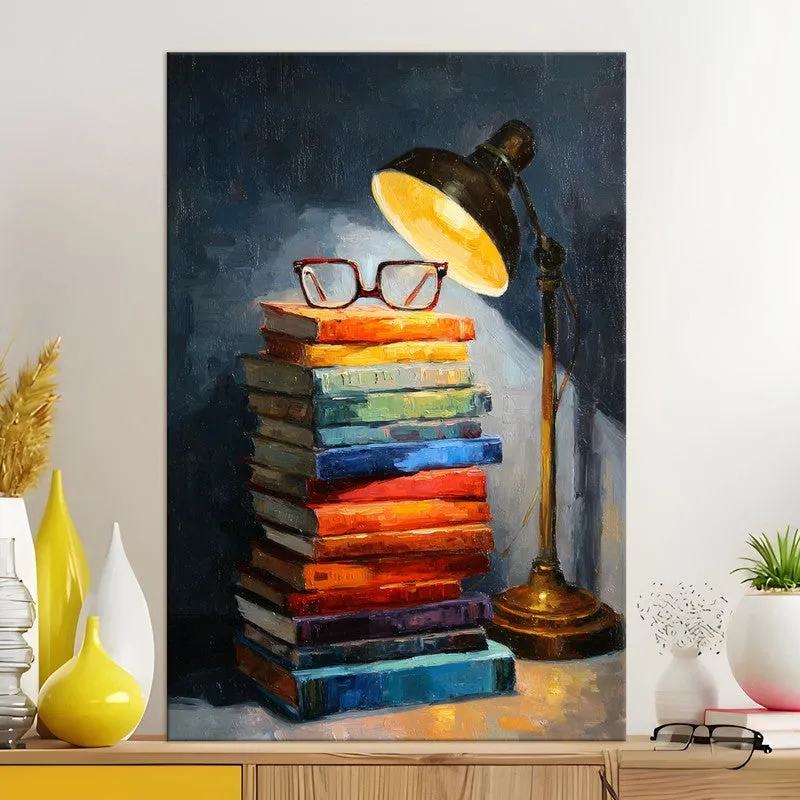 Books & Light Still Life Canvas Wall Art media 5