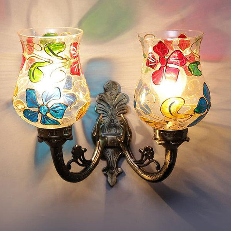 Fumo Twinner Mosaic Glass & Metal Wall Lamp