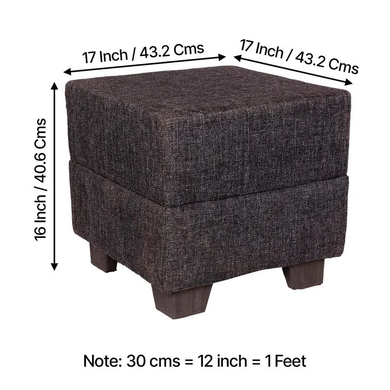 Krixon Pine Wood Pouffe - Black media 8
