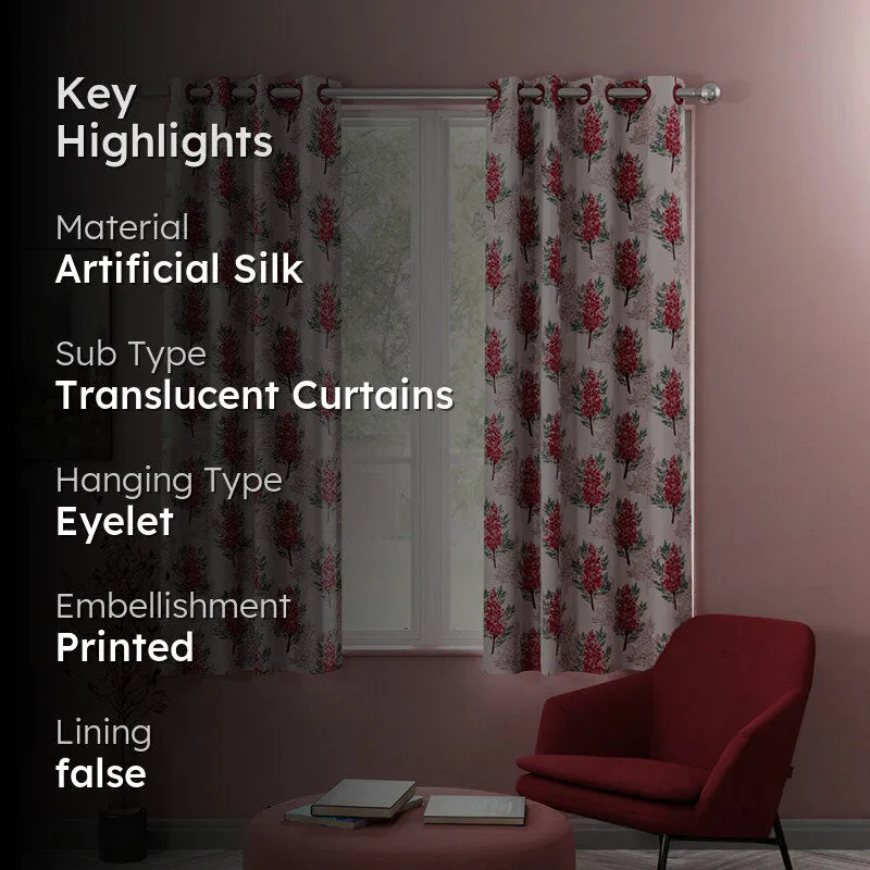 Rosamund Floral Artificial Silk Curtain - Set Of Two media 2