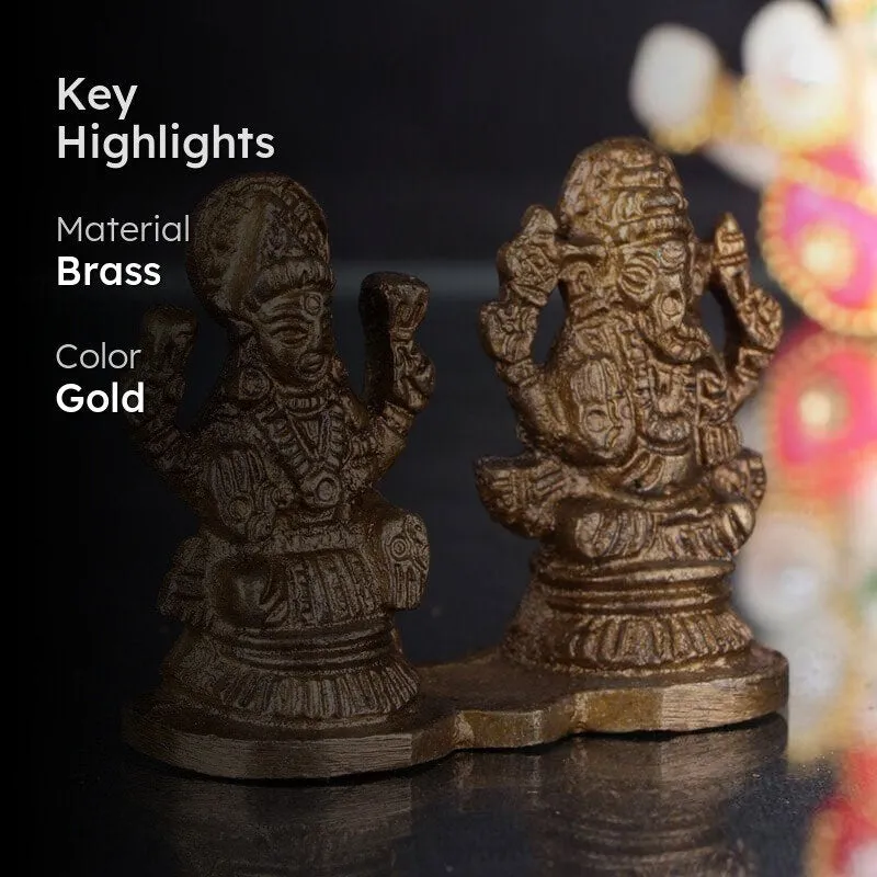 Spiritual Lakshmi Ganesh Brass Idol media 2
