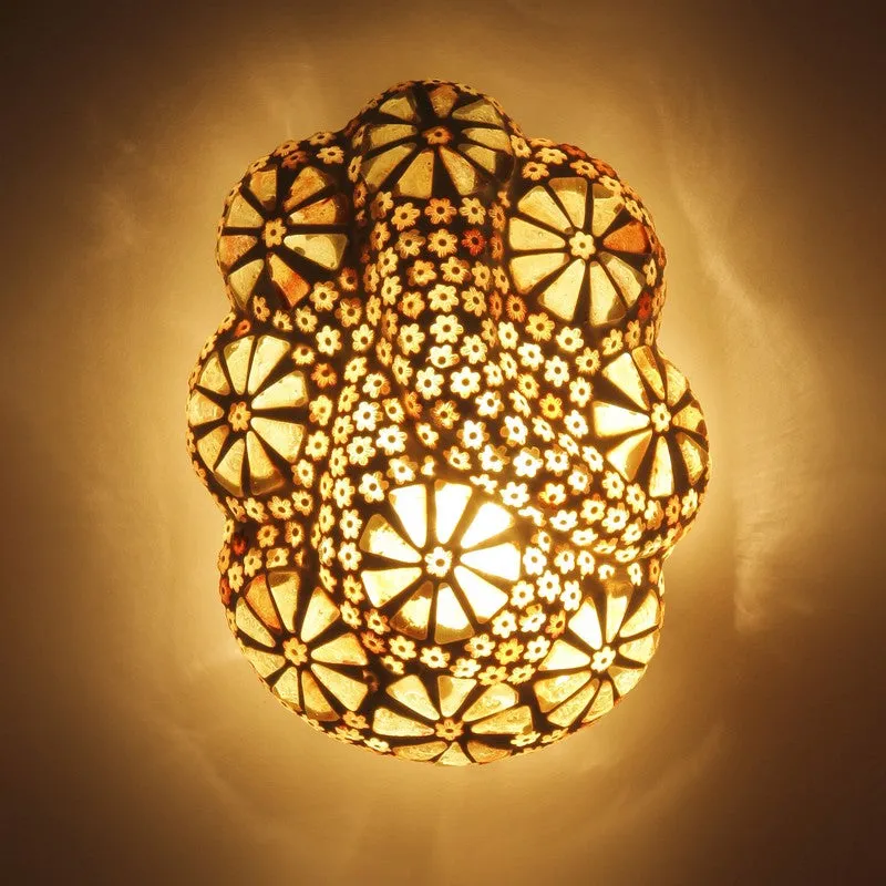 Mangalam Ganesha Glass Wall Lamp - White media 4