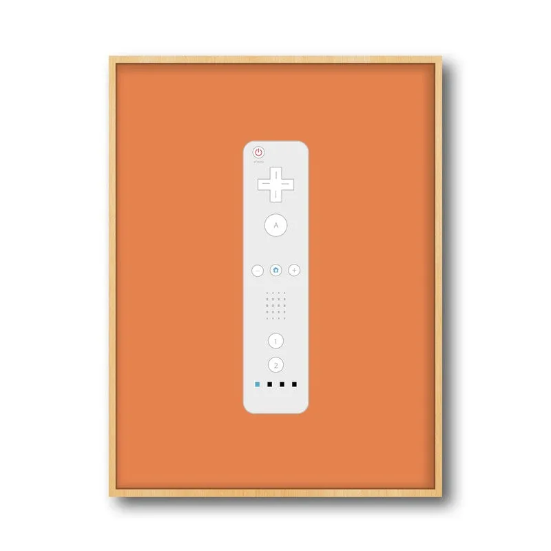 Level Select Framed Canvas Archival Canvas Wall Painting - Natural Brown Frame media 4