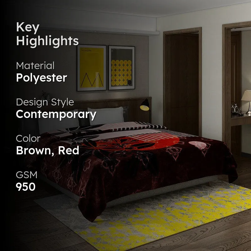Monte Carlo Crimson Bloom Blanket - 950 GSM media 2