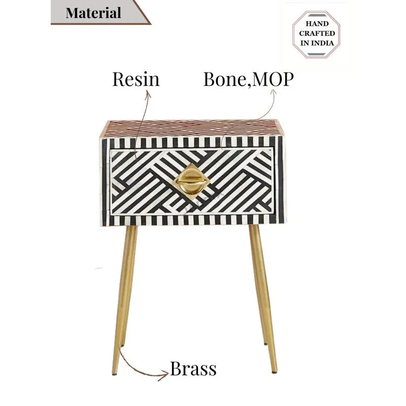 Mesh Line Bone Inlay Side Table media 7