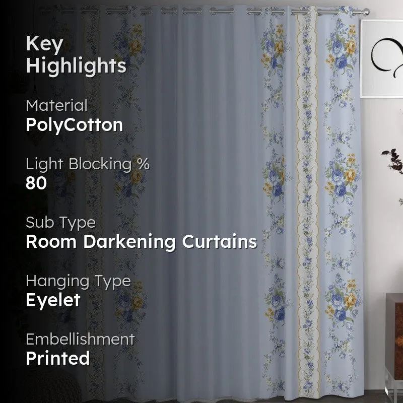 Floral Blossom Aura Curtains - Set of Three media 2