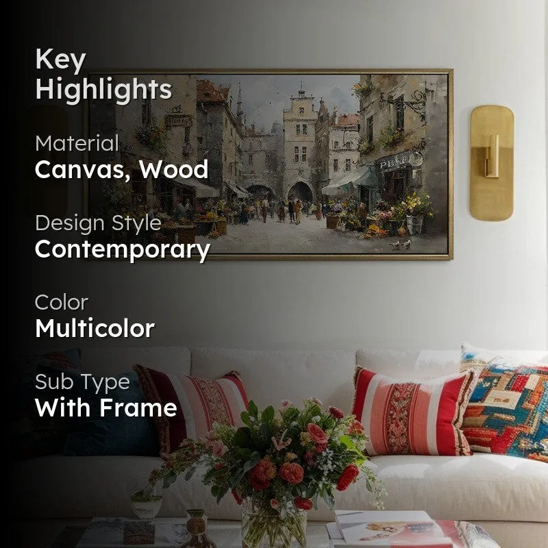 Townscape Canvas Wall Painting With Frame media 2