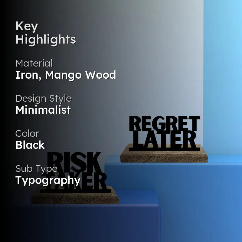 Regret Later Typography Showpiece - Set Of Two media 2