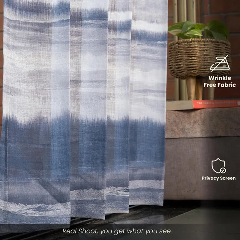 Urban Space Coastal Tides Curtain (Navy Sheer) - Set Of Two media 4