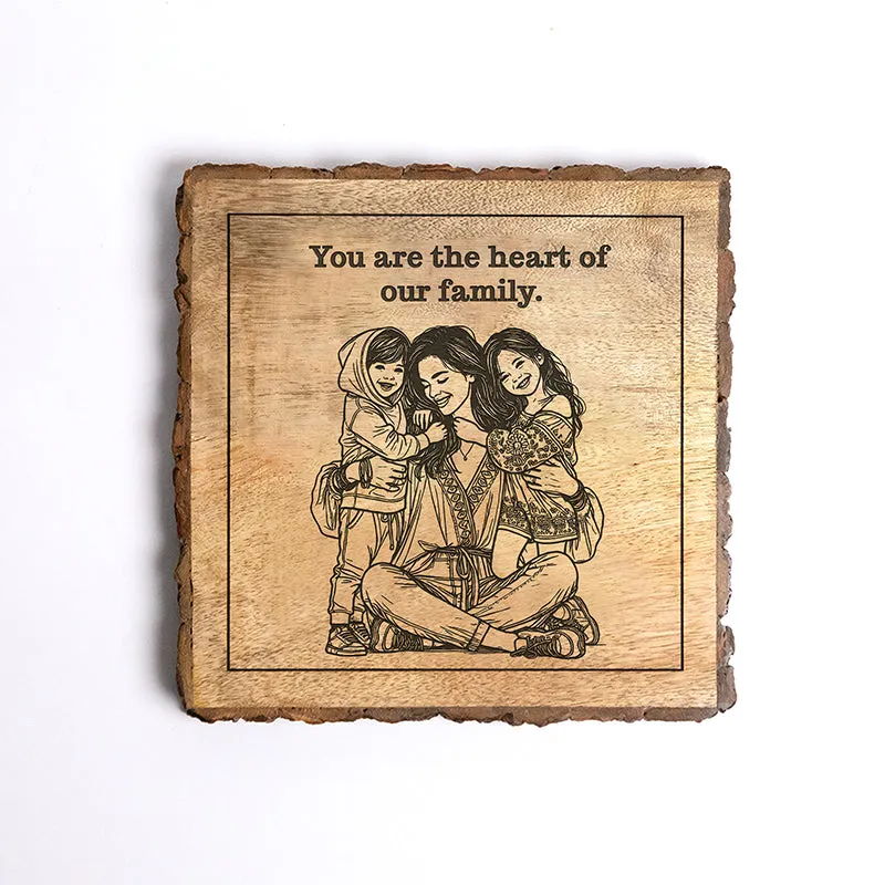 The Heart Of Our Family Wood Showpiece - Square media 5
