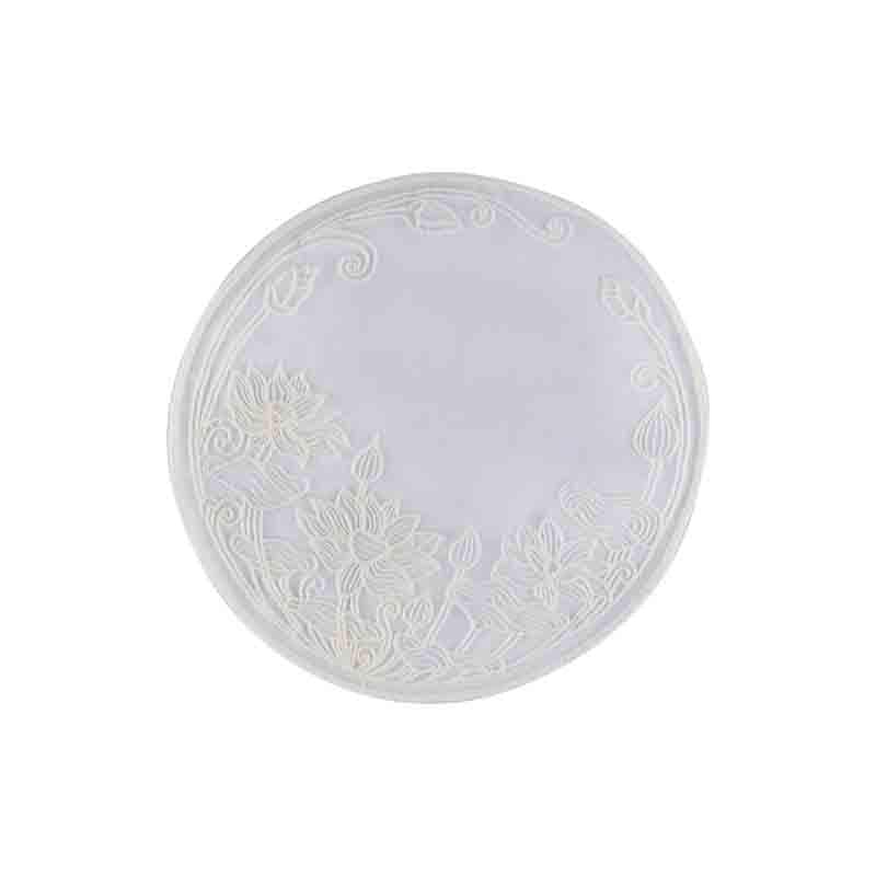 Embroidered French Doily Lotus Coasters - Set Of Six media 3