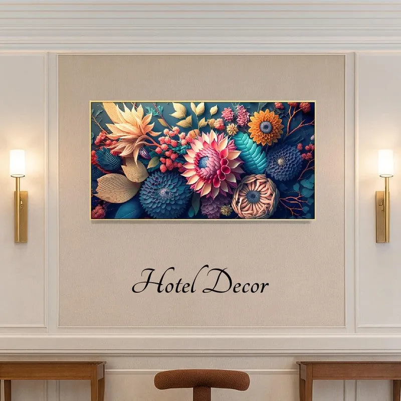 Reveria Floral Canvas Wall Painting With Frame media 4