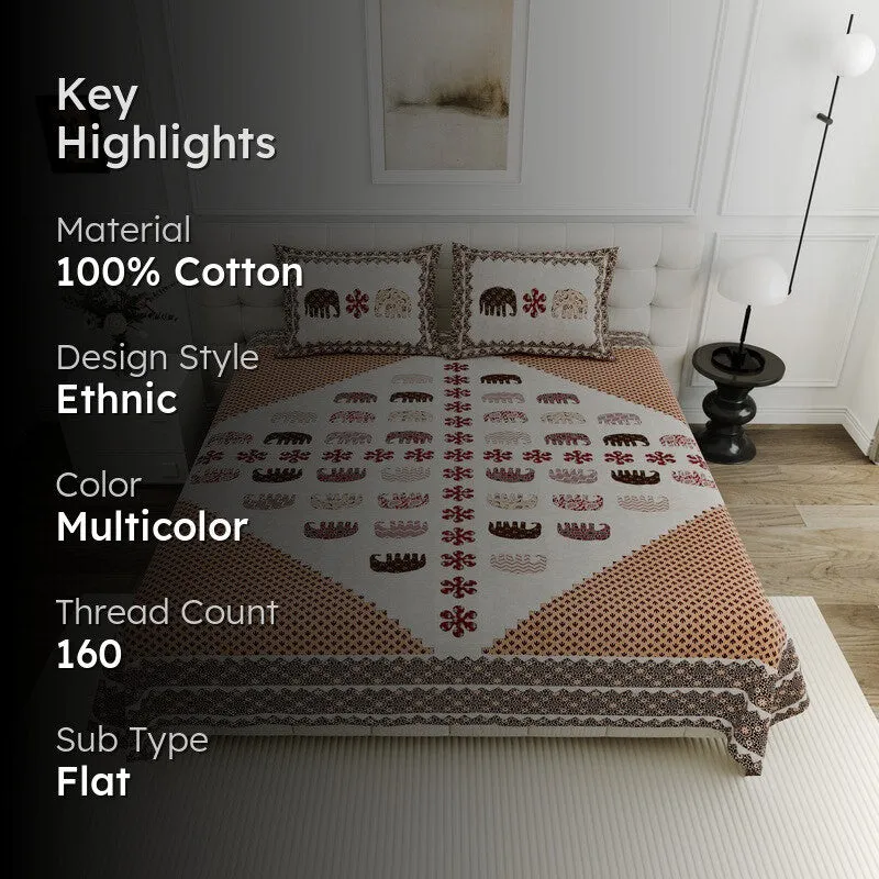 Rajsi Rang Cotton Bedsheet (Brown) - 160 TC media 2