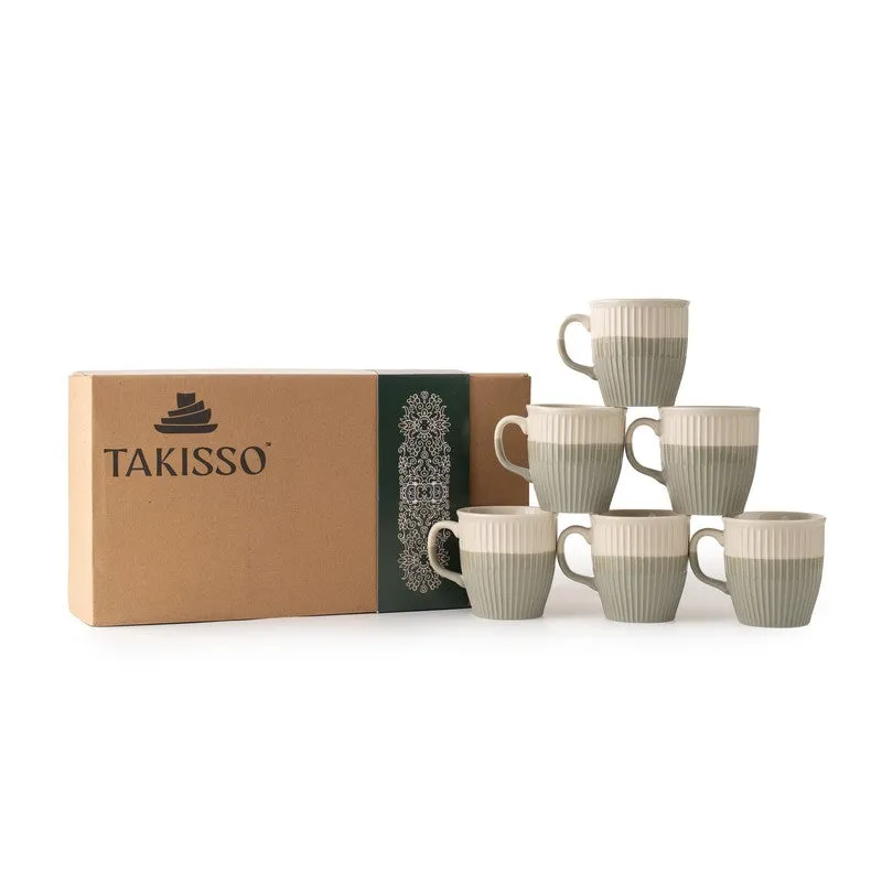 Seraphine Porcelain Tea Cup (180 mL Each,Grey) - Set Of Six media 8