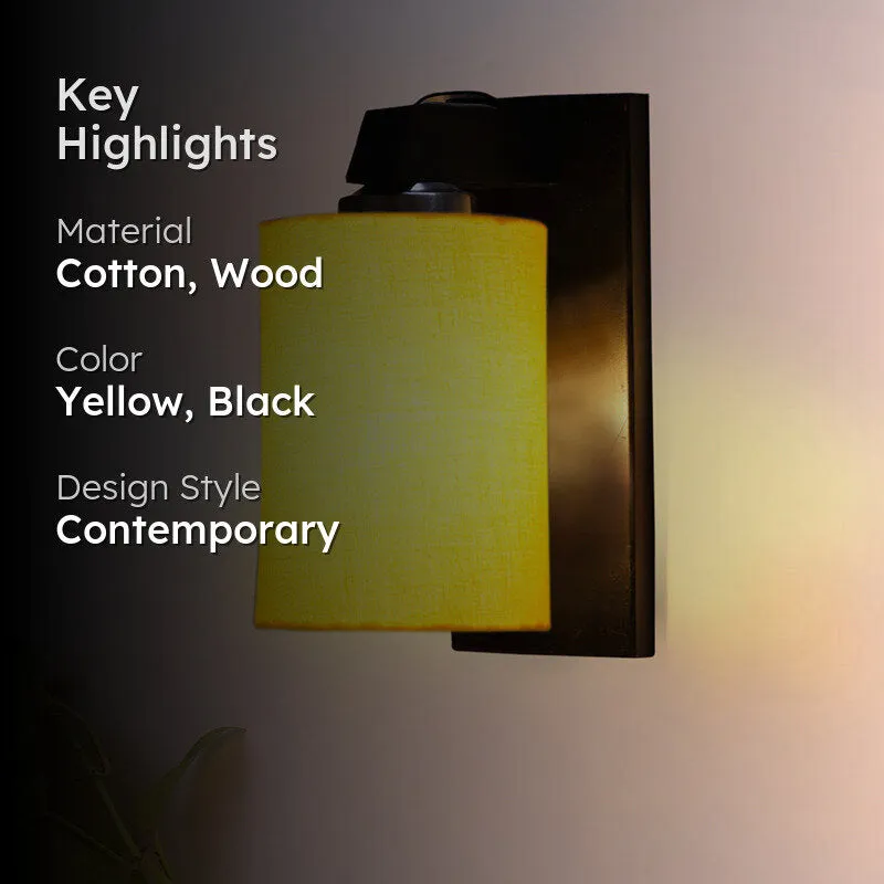 Eyrie Wooden Wall Lamp - Yellow media 2