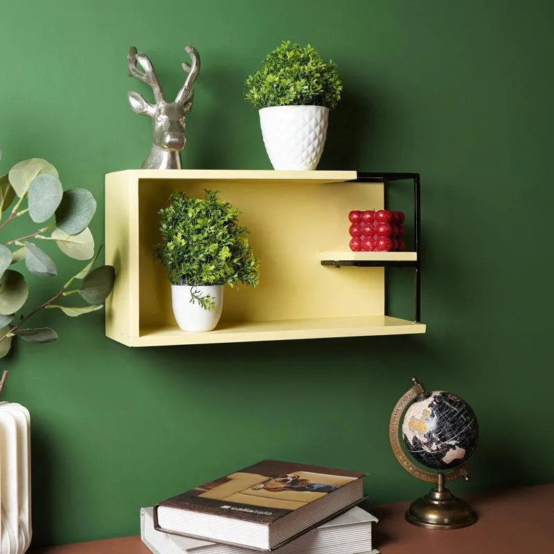 Ledge Line MDF & Metal Wall Shelf - Cream media 1