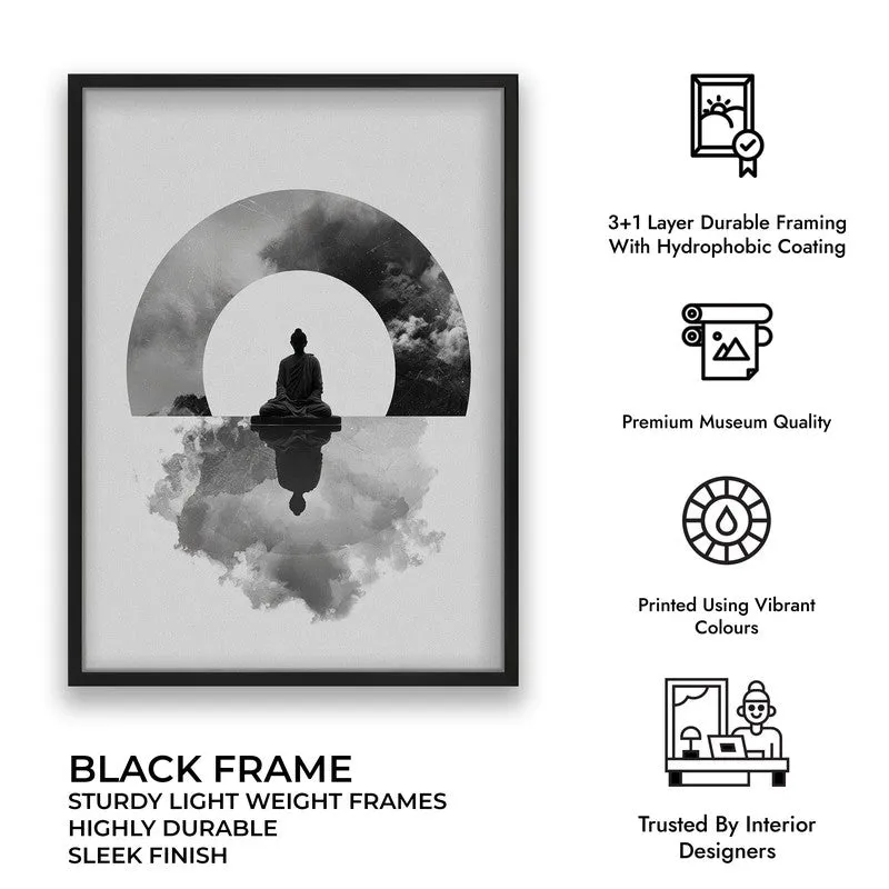 Whispers of Zen Buddha wall Painting With Black Frame media 9