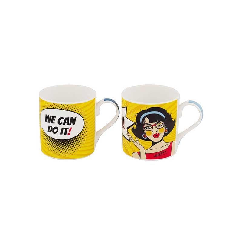 Pop Bone China Coffee Mug (350 mL Each) - Set of Two media 5