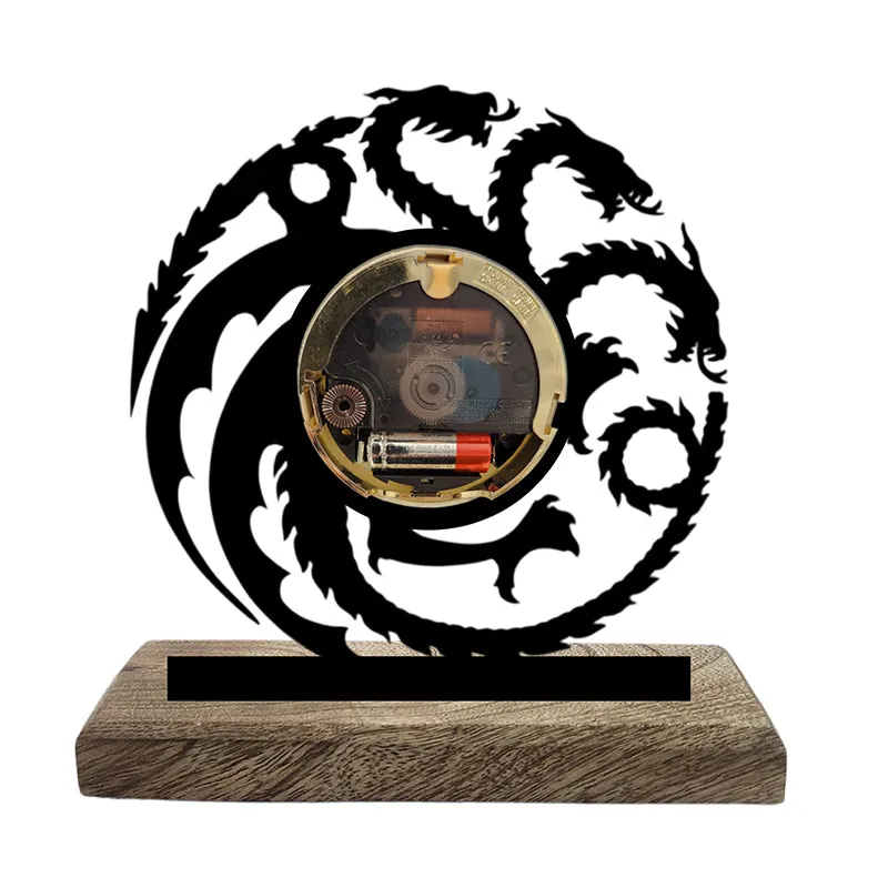 Targareyan Noir Analog Table Clock media 2
