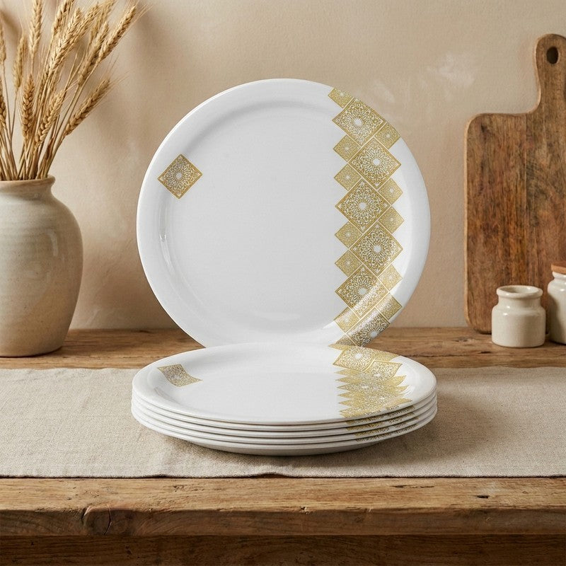 Golddeko Melamine Dinner Plates (Large) - Set of Six