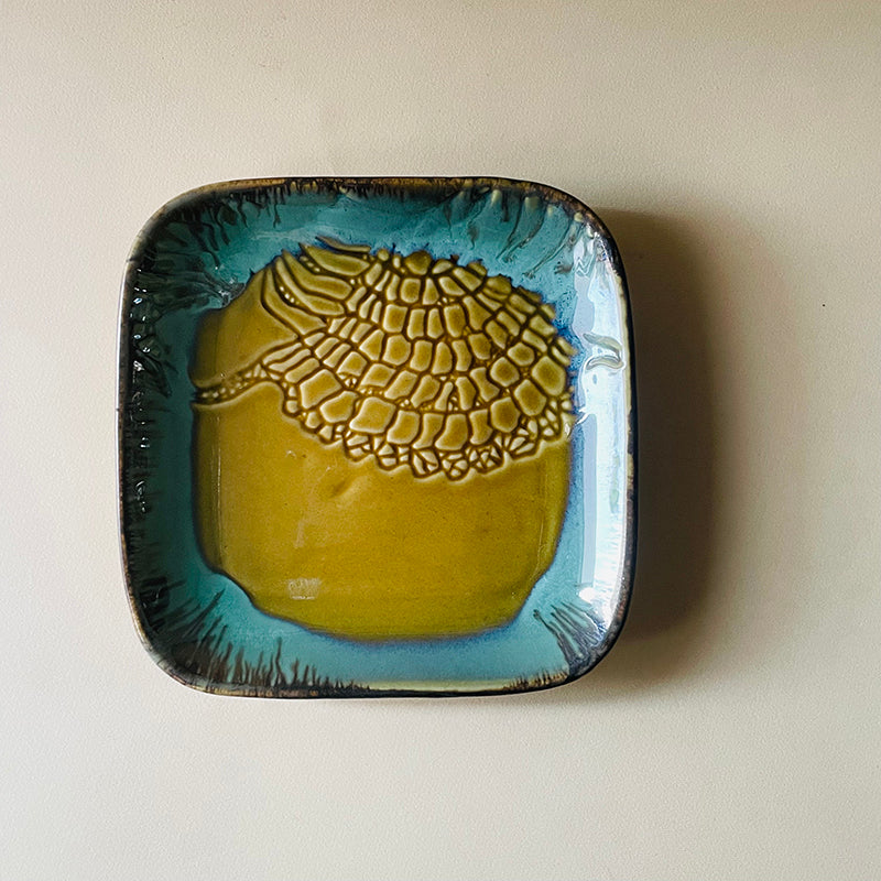 Planar Ceramic Platter - Beige, Teal media 4