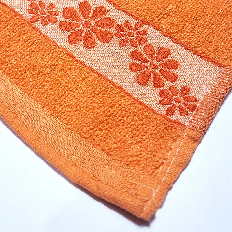 Wildflower Trim Cotton Hand Towel (Deep Orange) - Set Of Two media 5