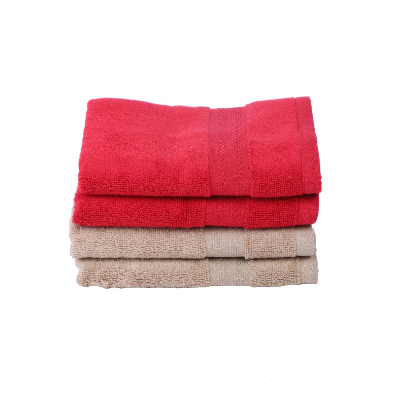 Miorah Hand Towel (Red & Beige) - Set Of Four media 5