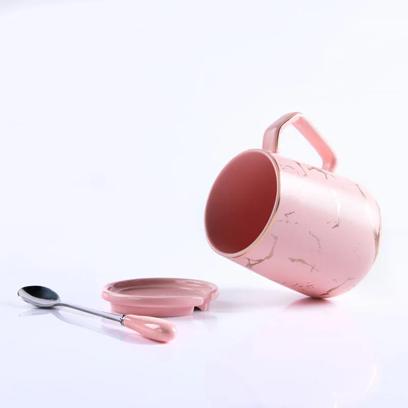 Goldira Glam Pink Mug And Tray (400 ML) - Five Piece Set media 8