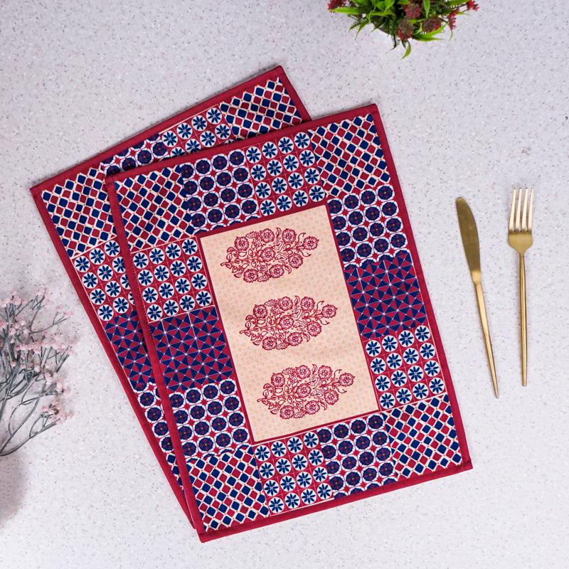 Maroon Mix Placemat - Set Of Two