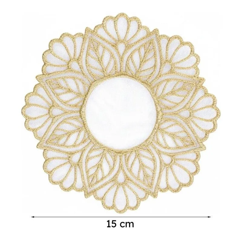 Embroidered Golden Flow Foster Doily - Set Of Four media 5
