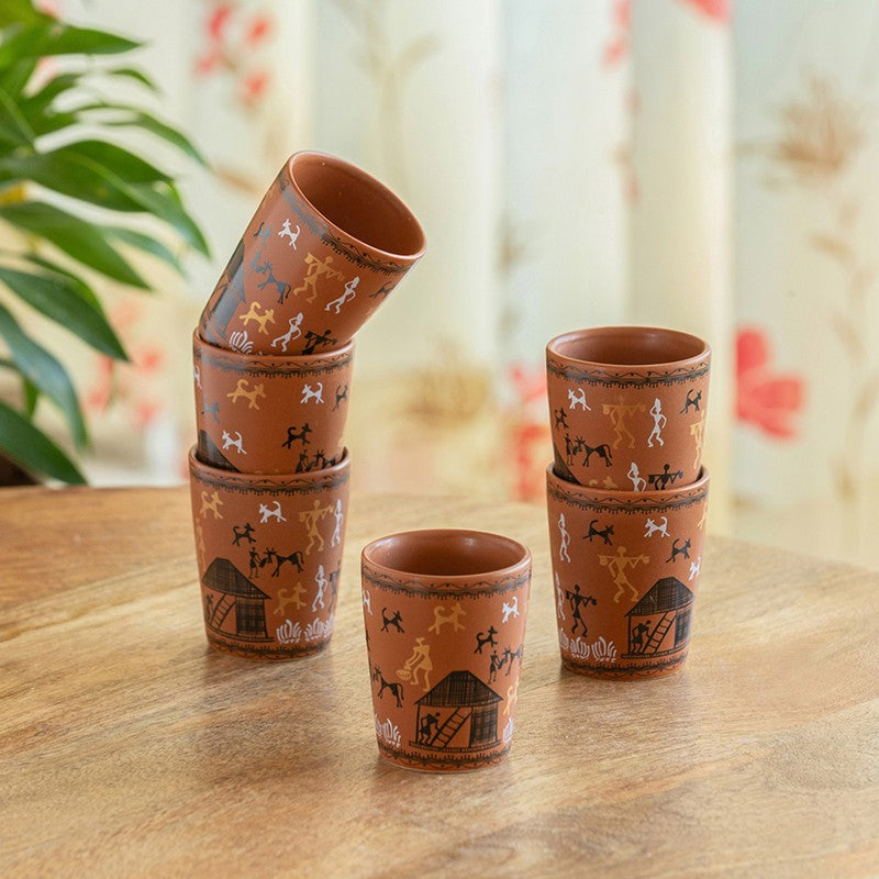 Amara Ceramic Tea Cup (100 mL Each) - Set Of Six