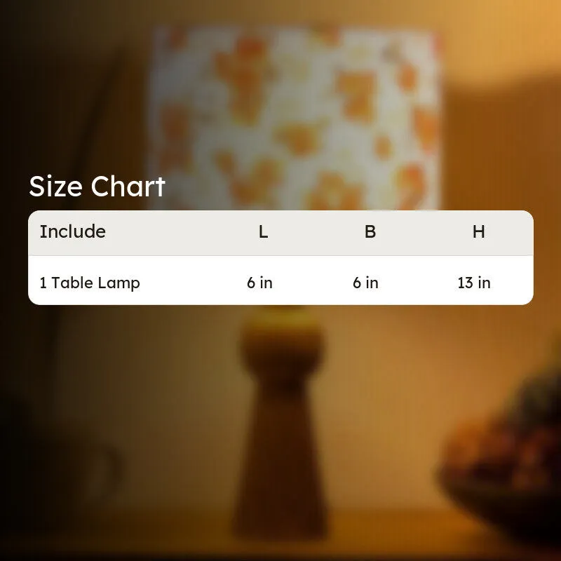 Blush Fabric Table Lamp - Orange,White,Brown media 8