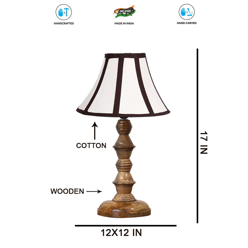Stripra Timber Wooden Table Lamp - White,Black,Brown media 7