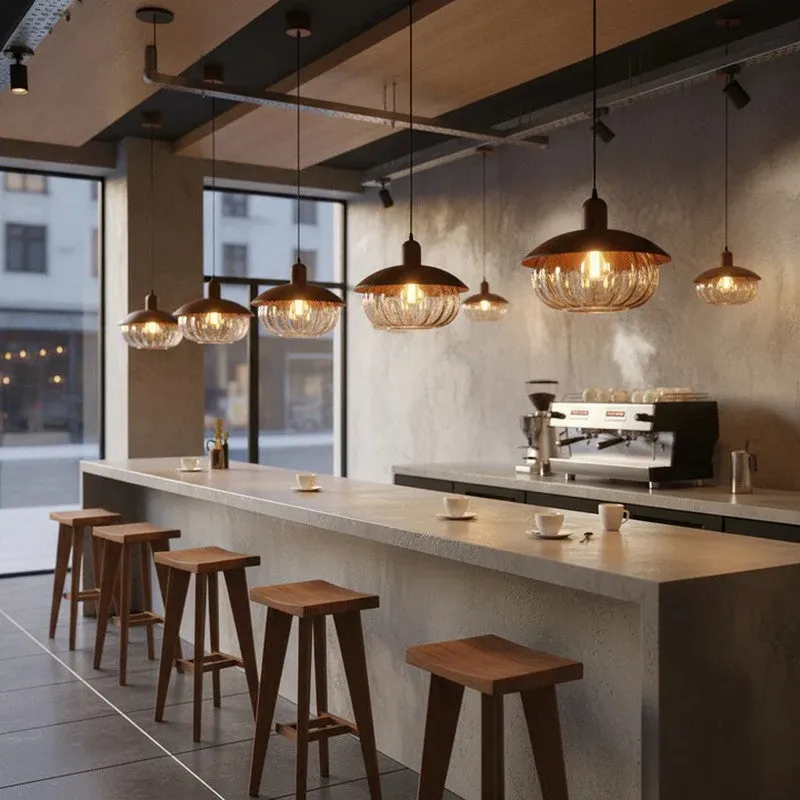 Rustic Halo Glass And Metal Ceiling Lamp media 7